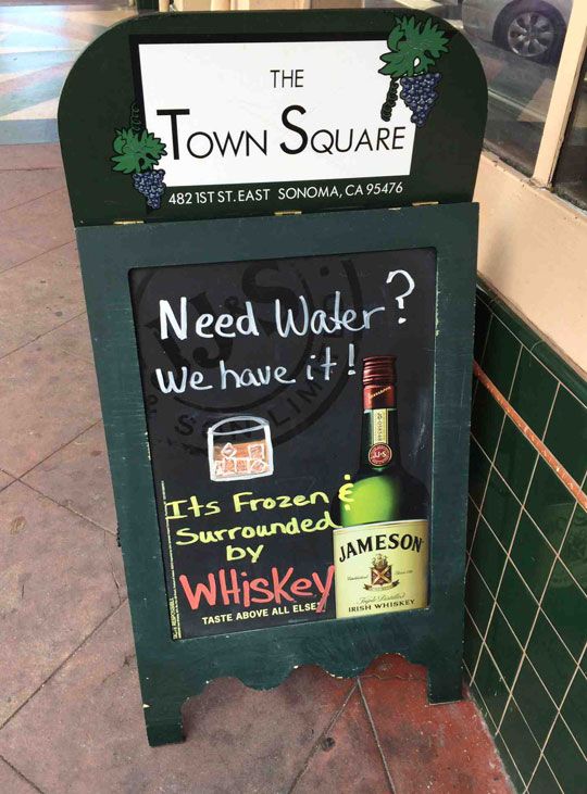 Restaurant Chalkboard - Whiskey Water