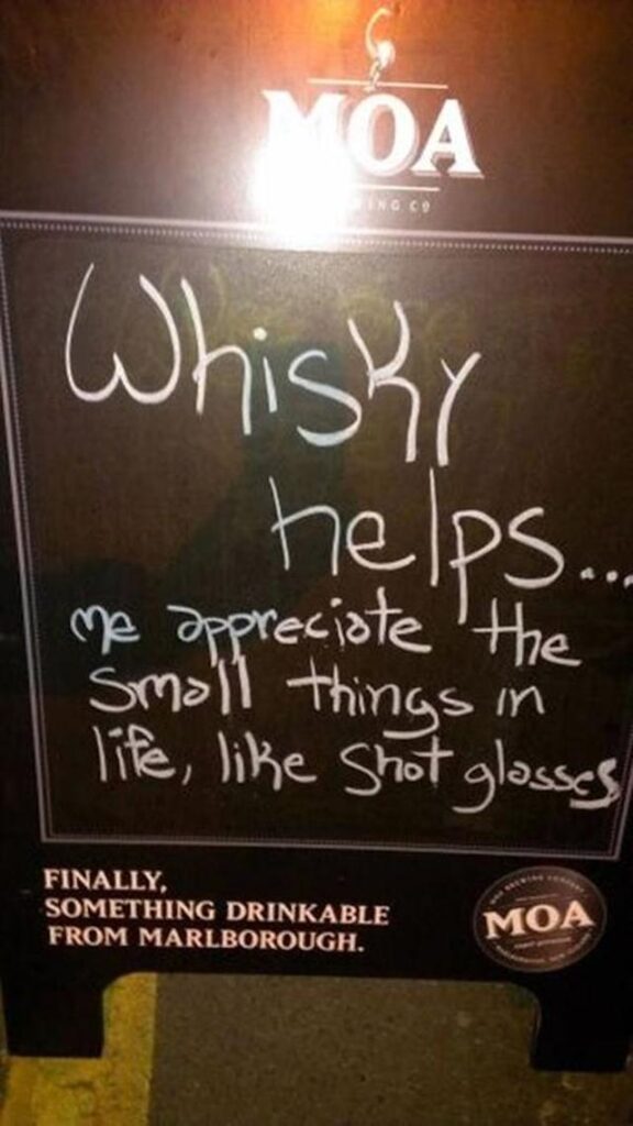 Restaurant Chalkboard - whiskey shot glass