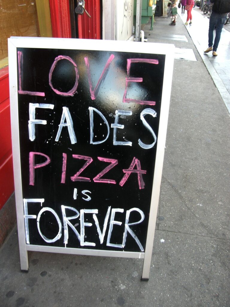 Best Restaurant Chalkboard Ads - Love Fades
