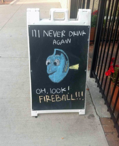 Best Restaurant Chalkboard Ads - Fireball Dory