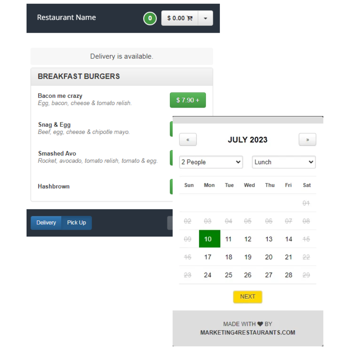 Free Online Restaurant Booking and Online Ordering System